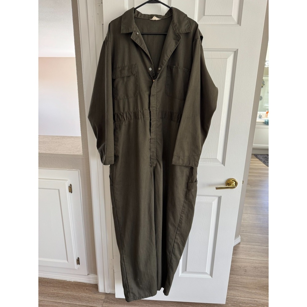 Vintage 70s Big Mac Coveralls Mens 46R HBT Talon Zip JC Penney Workwear Mechanic